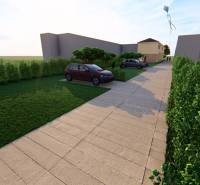 PREDPREDAJ – 3-izbový tehlový mezonet s garážou a pozemkom | Topoľčian - Exteriér na Litoměřickej ulici v Topoľčiankach s parkoviskom pri 2-izbovom byte.