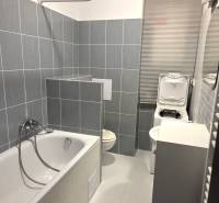 Prenajaté - 2.izbový byt s parkovaním v obci Hviezdoslavov - Kúpeľňa s vaňou, umývadlom a práčkou v 1-izbovom byte.