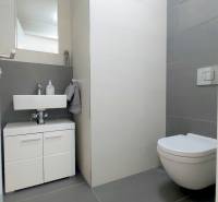 JEDINEČNÝ 2i byt, NOVOSTAVBA, KLÍMA, VÝHĽAD, PARKING, SKY PARK - Kúpeľňa s toaletou a umývadlom, súčasť 2-izbového bytu, s moderným dizajnom.