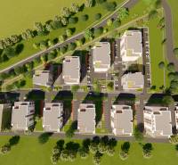 1i - 2i - 3i BYTY V NOVOSTAVBE | NITRA - MLYNARCE - Letecký pohľad na obytné bloky a zelené plochy na Kmeťovej ulici v Nitre.