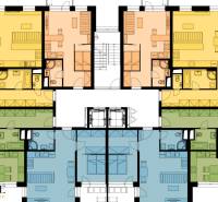 1i - 2i - 3i BYTY V NOVOSTAVBE | NITRA - MLYNARCE - Pôdorys zobrazuje rozloženie bytov v jednom podlaží s rôznymi miestnosťami.