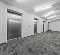 KRÁSNY 2i byt, KLÍMA, LOGGIA,VÝHĽAD,PANORAMA CITY, Landererova ulica - Chodba s výťahmi a moderným osvetlením, vhodné pre 2-izbový byt.