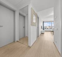 ŠTÝLOVÝ 2i byt,SKY PARK,VÝHĽAD,LOGGIA,PARKING,VEŽA II,Továrenská ul. - Interiér 2-izbového bytu s podlahou s dreveným dekorom a veľkým oknom.