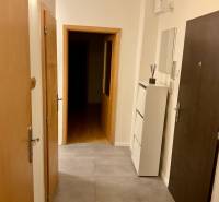 I Prenájom moderne zariadeného 3-izbového bytu v Petržalke. - Vstupná chodba v 3-izbovom byte s dlažbou a bielou skriňou.