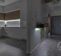 ŠPIČKOVO KOMPLETNE ZARIADENÝ 2-izb. byt bez kompromisov - Kuchyňa v 2-izbovom byte s bielymi skriňami a podlahou s dreveným dekorom.