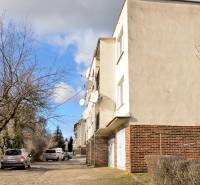 Byt, ktorý dáva zmysel pre rodinu – o 100 000 € lacnejší než dom. - Bytový dom na ulici Hviezdoslavova v Michalovciach, obklopený stromami a zaparkovanými autami.