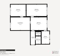 Byt, ktorý dáva zmysel pre rodinu – o 100 000 € lacnejší než dom. - Pôdorys 4-izbového bytu s kuchyňou, obývačkou, spálňami a dvomi kúpeľňami.