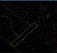 Predám pozemok v Mostovej - 2244m2  - Katastrálna mapa na ulici Orechová, pozemky na bývanie zvýraznené žltou farbou.