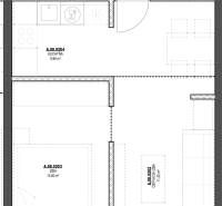 NUERA︱METROPOLIS - 1,5 izbový BYT (nie apartmán) v Starom Meste - Pôdorys 2-izbového bytu so vstupnou halou, kuchyňou, izbou, balkónom a kúpeľňou.