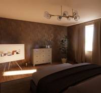 NA PREDAJ DVOJDOM (2× 3-IZBOVÉ DOMY), ZEMIANSKÁ OLČA - Spálňa v rodinnom dome s obrazom, podlahou s dreveným dekorom a veľkým oknom.