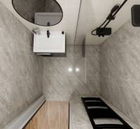 NA PREDAJ DVOJDOM (2× 3-IZBOVÉ DOMY), ZEMIANSKÁ OLČA - Kúpeľňa v rodinnom dome s moderným umývadlom a sprchou.