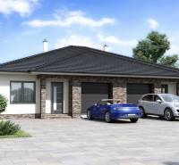 NA PREDAJ 4-IZB. ROD.DVOJDOM | FLORIDA PARK,DUN.STREDA - Rodinný dom na ulici Florida Villa Park v Dunajskej Strede s autami na dláždenej ploche.