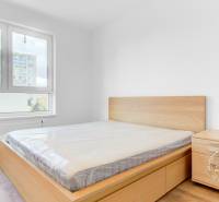 2-izbový byt, NOVÝ, veľkorysý ÚLOŽNÝ PRIESTOR, PARKOVANIE - Spálňa v 2-izbovom byte s podlahou s dreveným dekorom a nábytkom pri okne.