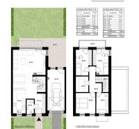 Elegancia, pokoj a nový začiatok na dosah mesta - Pôdorys rodinného domu v Zlatých Moravciach, ukazuje izby na prízemí a poschodí.