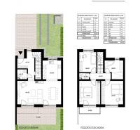 Elegancia, pokoj a nový začiatok na dosah mesta - Pôdorys rodinného domu v Zlatých Moravciach s dvomi podlažiami a záhradou.