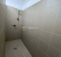 Na prenájom skladová hala, obec Rybky, okr. Senica - Sprchový kút s béžovými dlaždicami v priemyselnej hale.