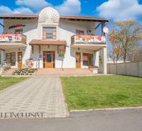 NA PRENÁJOM OBCHODNÝ PRIESTOR-KANCELÁRIA ,DUN. STREDA - Na ulici Jilemnického budova s reklamou a kvetinovou dekoráciou pred kanceláriou.