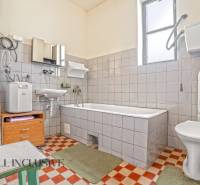 NA PREDAJ 2-IZBOVÝ RODINNÝ DOM S PODKROVÍM, BODÍKY - Kúpeľňa v rodinnom dome s vaňou, umývadlom a toaletou.