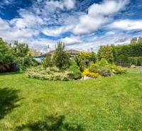 NA PREDAJ 3 IZBOVÝ RODINNÝ DOM, KĽÚČIAROVÉ KRAČANY - Záhrada v Rodinnom dome v Kráľovičových Kračanoch s trávnikom a okrasnými drevinami.