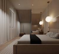 NA PREDAJ 4-IZBOVÉ RD – REZIDENČNÝ PROJEKT, GABČÍKOVO - Spálňa v rodinnom dome s jemným osvetlením a podlahou s dreveným dekorom.