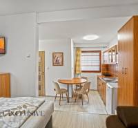 NA PREDAJ APARTMÁNOVÝ DOM VO VEĽKOM MEDERI - Interiér hotela a penziónu so zariadením, kuchynskou linkou a podlahou s dreveným dekorom.