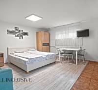 NA PREDAJ APARTMÁNOVÝ DOM VO VEĽKOM MEDERI - Pohodlná izba s posteľou, podlahou s dreveným dekorom a TV v Hotely a penzióny.