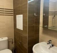 NOVÝ ZARIADENÝ KRÁSNY BYT S TERASOU - Na ulici Muškátová, v 1-izbovom byte, je kachličkami obložená kúpeľňa s umývadlom.