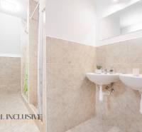 Na predaj 7-izb. RD s obchod. priestorom, Dun. Streda - Kúpeľňa s dvomi umývadlami a sprchou, dekoratívne kachličky a zrkadlo v budove.