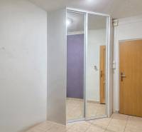 PREDAJ - 2-izbový byt pripravený na rekonštrukciu - Nitra, Chrenová - Vstupná hala v 2-izbovom byte s dlažbou a zrkadlom na skrini.