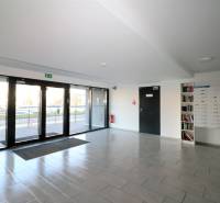 NUERA︱ SLNEČNICE- slnečný 2izbový byt s výhľadom na hrad - Vstupná hala s poštovými schránkami a sklenenými dverami na Zuzany Chalupovej v Bratislave-Petržalke.