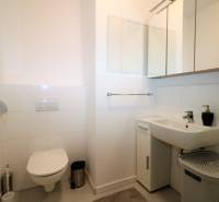 NUERA︱ SLNEČNICE- slnečný 2izbový byt s výhľadom na hrad - Kúpeľňa v 2-izbovom byte s toaletou, umývadlom a zrkadlovou skrinkou.