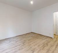 PREDAJ - 4-izb. byt na Sklenárovej ul., 67 m2, komplet. rekonštrukcia - Neutrálna miestnosť so svetlými stenami, podlahou s dreveným dekorom a rastlinou v rohu.
