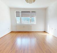 Predaj, trojizbový byt v Kremnici - Prázdna miestnosť s podlahou s dreveným dekorom v 3-izbovom byte.