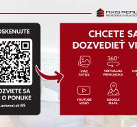 Nezariadený 3i byt po komp. rek. s lodžiou, Budyšínska - Reklamný banner s QR kódom pre viac informácií o ponuke 3-izbového bytu.