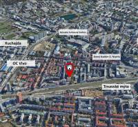 Nezariadený 3i byt po komp. rek. s lodžiou, Budyšínska - Letecký pohľad na Bratislavu - Nové Mesto s bodmi záujmu, ako Kuchajda a OC Central.