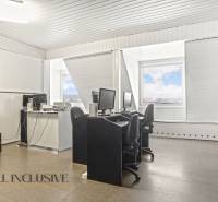 NA PREDAJ ŠKOLSKÁ BUDOVA NA VEĽKOM POZEMKU, MOSTOVÁ - Kancelária s počítačmi v budove s podlahou s dreveným dekorom a svetlými stenami.