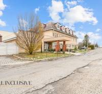 NA PREDAJ ŠKOLSKÁ BUDOVA NA VEĽKOM POZEMKU, MOSTOVÁ - Budova v Mostovej so stromom v popredí a parkoviskom na pravej strane.