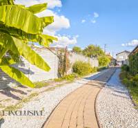 NA PREDAJ 4-IZB NOVOSTAVBA S TROJGARÁŽOU, PIN. KRAČANY - Rodinný dom v Pinkových Kračanoch, Dunajská Streda s dláždeným chodníkom obklopeným zeleňou a banánovníkom.