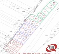 *RODINNÝ DOM V CENE BYTU**12km od LIPTOVSKÉHO MIKULÁŠA** - Plán pozemkov na bývanie v Liptovskej Sielnici s rozmermi pozemkov.