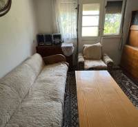 RD Drahovce ZĽAVA !!! - Obývacia izba v rodinnom dome s pohovkou, kreslom a dreveným nábytkom.