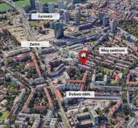 Slnečný 2i byt, pivnica, internet v cene, Nivy, Niťová ul. - Pohľad z vtáčej perspektívy na 2-izbový byt v Bratislave na Niťovej ulici.