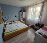 Zabehnutá novostavba: Komfort domu, pokoj vidieka a na skok do BB a ZV - Detská izba v rodinnom dome s podlahou s dreveným dekorom, posteľou a hračkami.