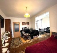 EXKLUZÍVNY PREDAJ - 1 izbový byt, Vodárenská ulica Galanta - Obývacia zóna v 1-izbovom byte s podlahou s dreveným dekorom a kobercom.