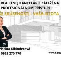Predaj ,drevená chatka v obci Kráľovce Krnišov - Reklama realitnej kancelárie predstavuje profesionálne služby s dôrazom na skúsenosti a istotu.