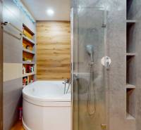 2 byty v 1 už s nájomníkmi | okamžitý príjem 1770€/mes | 4.08% - Kúpeľňa s vaňou a sprchovacím kútom, podlaha s dreveným dekorom, 5 a viac izbový byt.