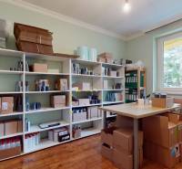 4-izbový samostatne stojaci dom s garážou | Podunajské Biskupice - Sklad v rodinnom dome s policami, kartónovými krabicami a podlahou s dreveným dekorom.