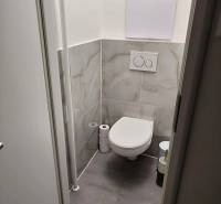 NA PREDAJ ŠTÝLOVÝ 2- IZBOVÝ BYT, 50m2, SÍDLISKO 2, PREŠOV - Toaleta s dlažbou a závesným WC v 2-izbovom byte.