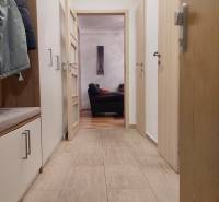 Vkusný, moderný 2 izb, klíma, 870 s ener., Sibírska ul./Nové Mesto - Chodba v 2-izbovom byte s podlahou s dreveným dekorom a pohľadom na obývačku.