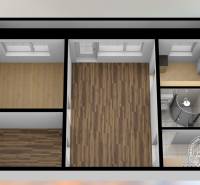 NEZARIADENÝ 2,5-izb.byt, 11m2 LODŽIA, BA IV., Červeňákova - Disposition 3-izbového bytu s podlahami s dreveným dekorom a kúpeľňou.