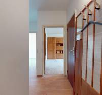 RADO I 2 IZBOVY BYT s loggiou I Adámiho ul. KARLOVA VES - Vstupná chodba v 2-izbovom byte s nástenným vešiakom a podlahou s dreveným dekorom.